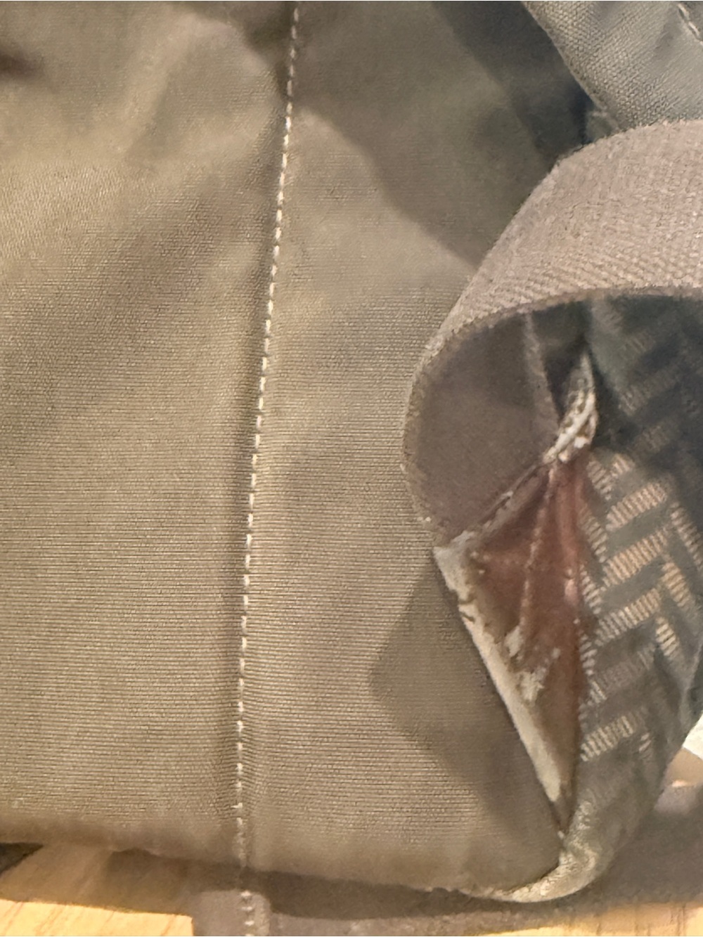 Men's Olive Chevron Pattern Distressed Backpack - Picture 10 of 14